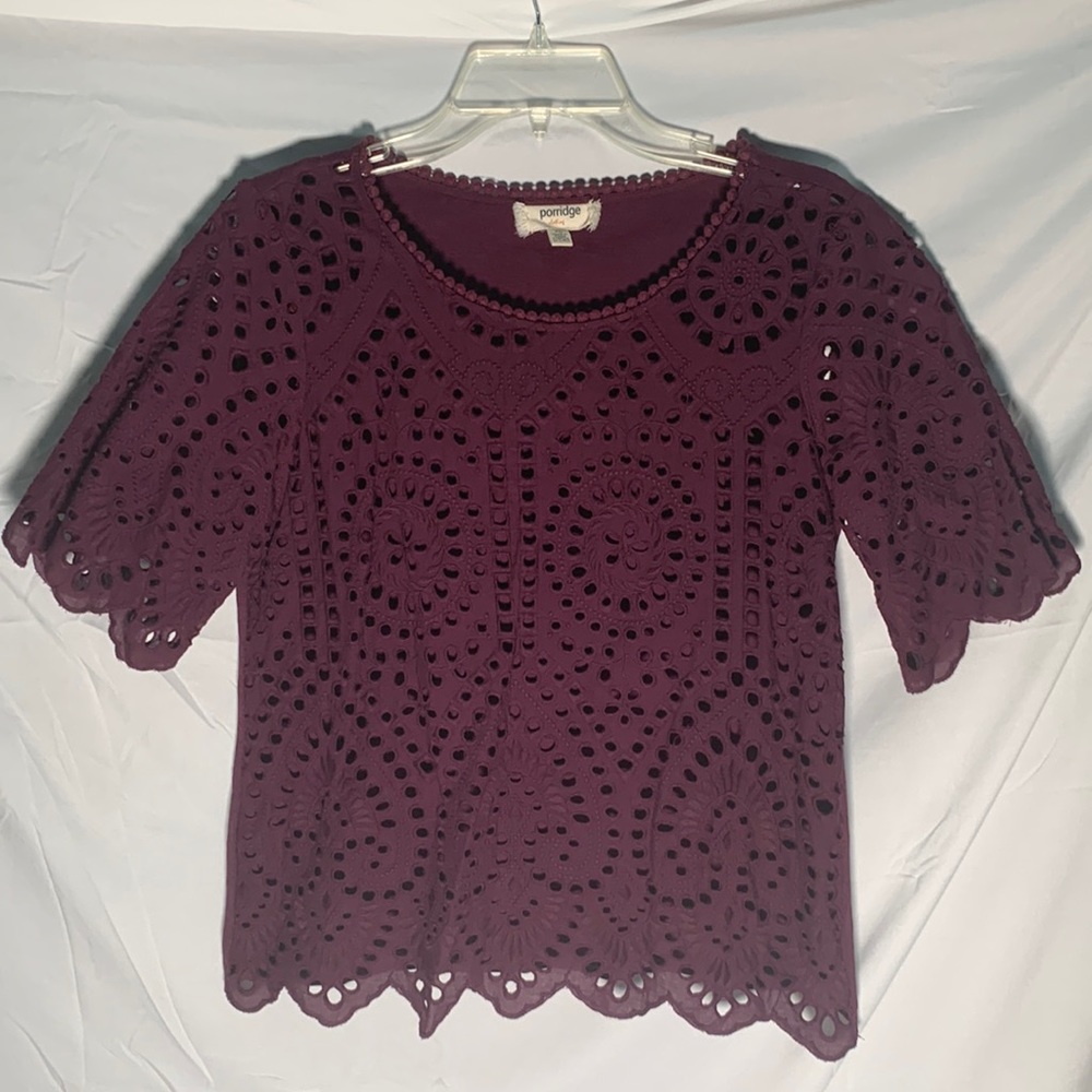 XS Anthropologie Porridge Plum Blouse